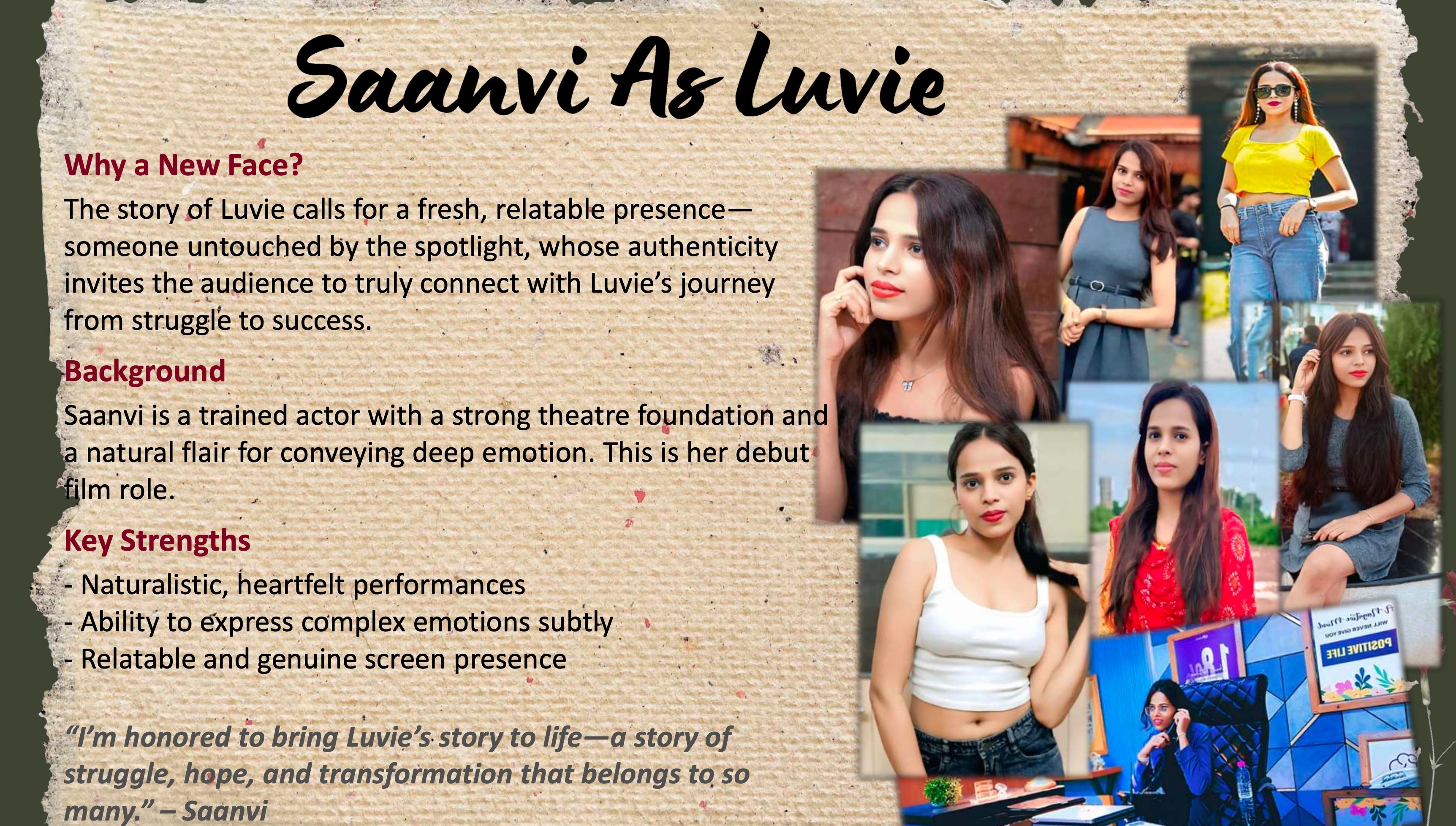 Head actress Saanvi Jaiswal, the driving force behind this project 🏏
